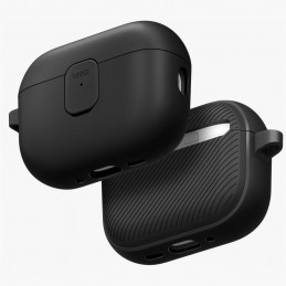 UNIQ Clyde dėklas, skirtas „AirPods Pro 3“ – juodas ir pilkas