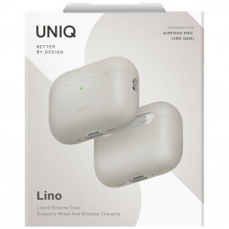 UNIQ Lino silikoninis dėklas, skirtas „AirPods Pro“ ausinėms – smėlio spalvos