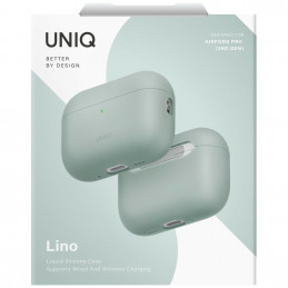 UNIQ Lino silikoninis dėklas, skirtas AirPods Pro 3 – žalias