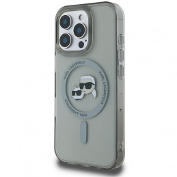 „Karl Lagerfeld IML Metal Karl&Choupette Head MagSafe“ dėklas, skirtas „iPhone 16 Pro“ – juodas