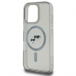 „Karl Lagerfeld IML Metal Karl&Choupette Head MagSafe“ dėklas, skirtas „iPhone 16 Pro“ – juodas