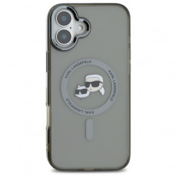 „Karl Lagerfeld IML Metal Karl&Choupette Head MagSafe“ dėklas, skirtas „iPhone 16 Plus“ – juodas
