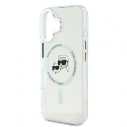 „Karl Lagerfeld IML Metal Karl&Choupette Head MagSafe“ dėklas, skirtas „iPhone 16“ – baltas