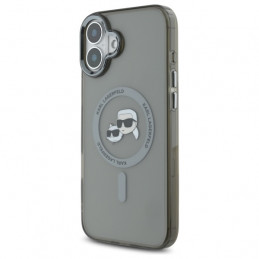 „Karl Lagerfeld IML Metal Karl&Choupette Head MagSafe“ dėklas, skirtas „iPhone 16“ – juodas