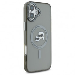 „Karl Lagerfeld IML Metal Karl&Choupette Head MagSafe“ dėklas, skirtas „iPhone 16“ – juodas