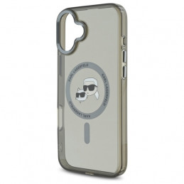 „Karl Lagerfeld IML Metal Karl&Choupette Head MagSafe“ dėklas, skirtas „iPhone 16“ – juodas