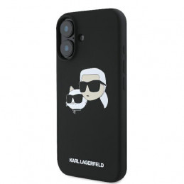 „Karl Lagerfeld“ silikoninis „MagSafe“ dėklas su „Nauble Heads“ raštu, skirtas „iPhone 16“ – juodas