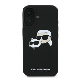 „Karl Lagerfeld“ silikoninis „MagSafe“ dėklas su „Nauble Heads“ raštu, skirtas „iPhone 16“ – juodas