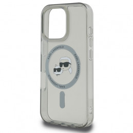 „Karl Lagerfeld IML Metal Karl&Choupette Head MagSafe“ dėklas, skirtas „iPhone 16 Pro Max“ – juodas