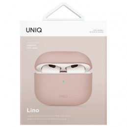 UNIQ Lino silikoninis AirPods 4 dėklas – rožinis
