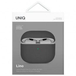 UNIQ Lino silikoninis AirPods 4 dėklas – pilkas