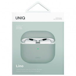 UNIQ Lino silikoninis AirPods 4 dėklas – žalias