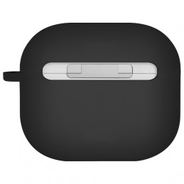 UNIQ Nexo AirPods 4 + ausų kabliukų silikoninis dėklas - juodas