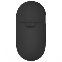UNIQ Nexo AirPods 4 + ausų kabliukų silikoninis dėklas - juodas