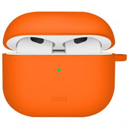 UNIQ Nexo AirPods 4 + ausų kabliukų silikoninis dėklas – oranžinis