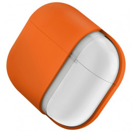 UNIQ Nexo AirPods 4 + ausų kabliukų silikoninis dėklas – oranžinis