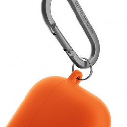 UNIQ Nexo AirPods 4 + ausų kabliukų silikoninis dėklas – oranžinis