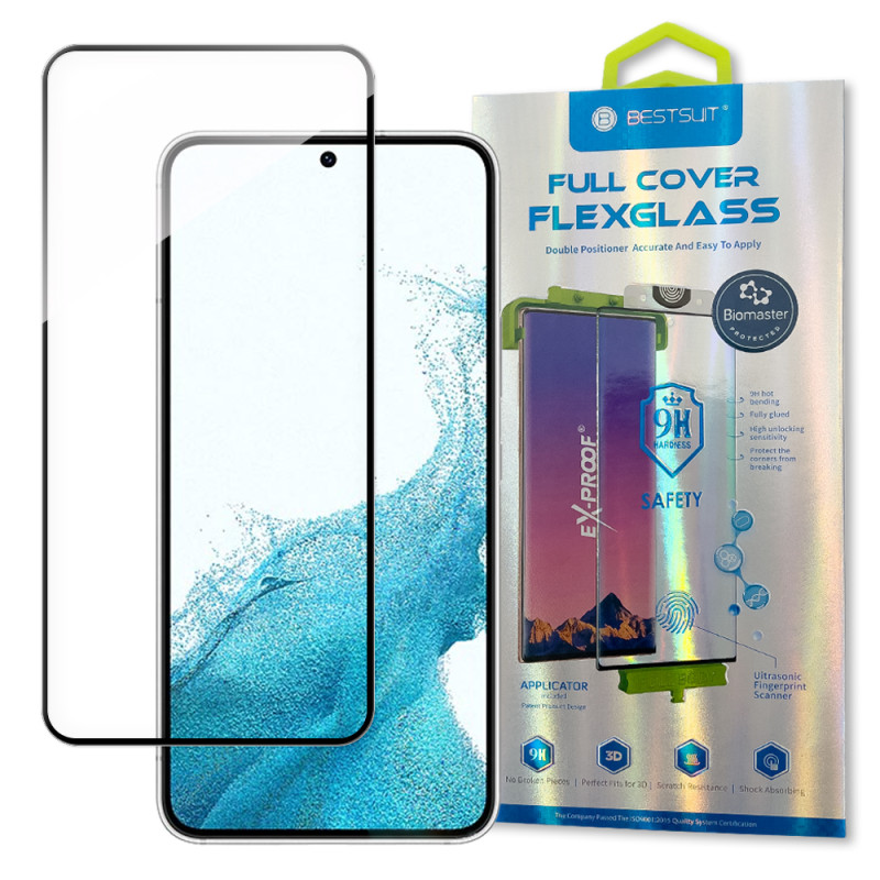 Bestsuit 3D Edge Nano Flexi Glass Stiklo plėvelė viso ekrano grūdintas stiklas su rėmeliu, skirtas Samsung Galaxy S22 Tr... Bestsuit 3D Edge Nano Flexi Glass Stiklo plėvelė viso ekrano grūdintas stiklas su rėmeliu, skirtas Samsung Galaxy S22 Tr...