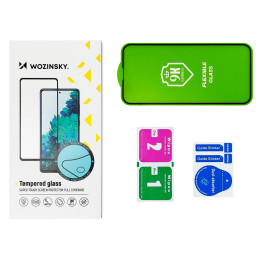 Wozinsky Full Cover Flexi Nano Glass Plėvelės grūdintas stiklas su rėmeliu, skirtas Samsung Galaxy S22 Transparent