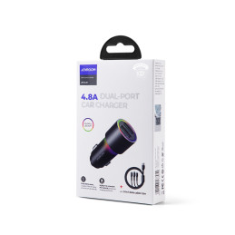 Joyroom automobilinis įkroviklis 2 x USB su apšvietimu 24W + maitinimo laidas 3in1 USB Type C / micro USB / Lightning 1,...