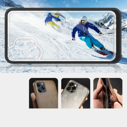 Skaidrus 3in1 dėklas, skirtas Samsung Galaxy A32 5G gelio dangtelis su juodu rėmeliu