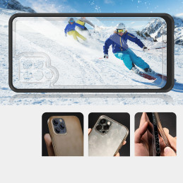 Skaidrus 3in1 dėklas, skirtas Samsung Galaxy A42 5G gelio dangtelis su juodu rėmeliu