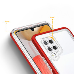 Skaidrus 3in1 dėklas, skirtas Samsung Galaxy A42 5G gelio dangtelis su raudonu rėmeliu
