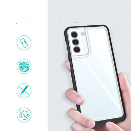 Skaidrus 3in1 dėklas, skirtas Samsung Galaxy S22+ (S22 Plus) gelio dangtelis su juodu rėmeliu