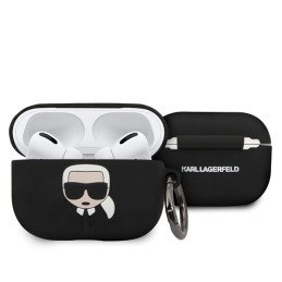 Karl Lagerfeld Silicone Ikonik dėklas, skirtas AirPods Pro - juodas