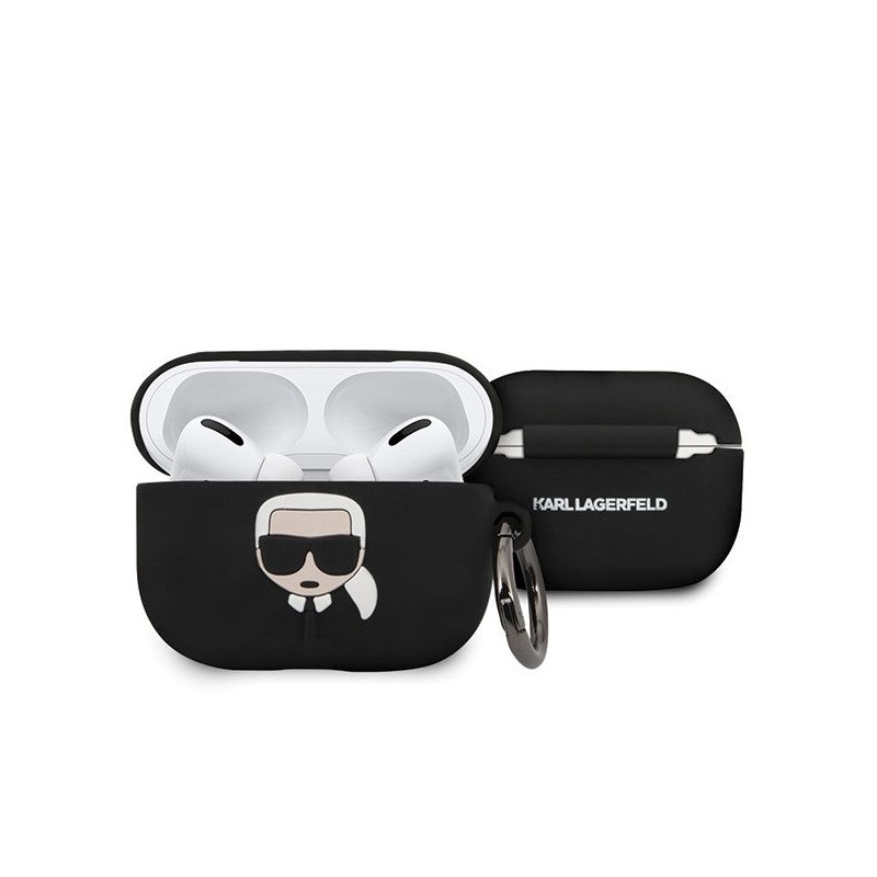 Karl Lagerfeld Silicone Ikonik dėklas, skirtas AirPods Pro - juodas