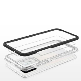 Skaidrus 3in1 dėklas skirtas Samsung Galaxy A03s (166) gelio dangtelis su juodu rėmeliu