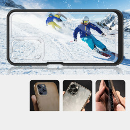 Skaidrus 3in1 dėklas skirtas Xiaomi Redmi 10 gelio dangtelis su rėmeliu, juodas