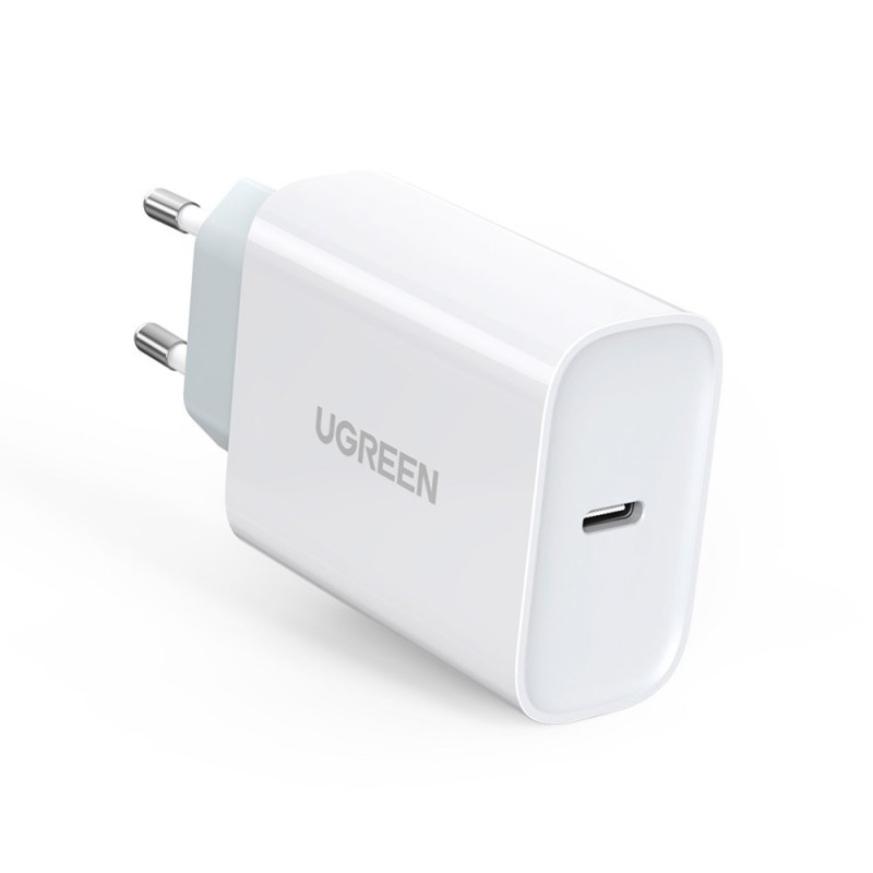 Ugreen greitas USB Type C maitinimo tiekimas 30 W Quick Charge 4.0 įkroviklis baltas (70161)