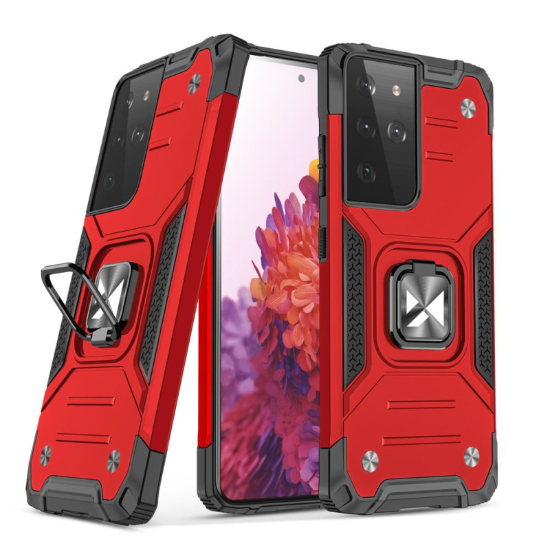 Wozinsky Ring Armor Armored Hybrid Case Cover + Magnetinis laikiklis, skirtas Samsung Galaxy S22 Ultra Red