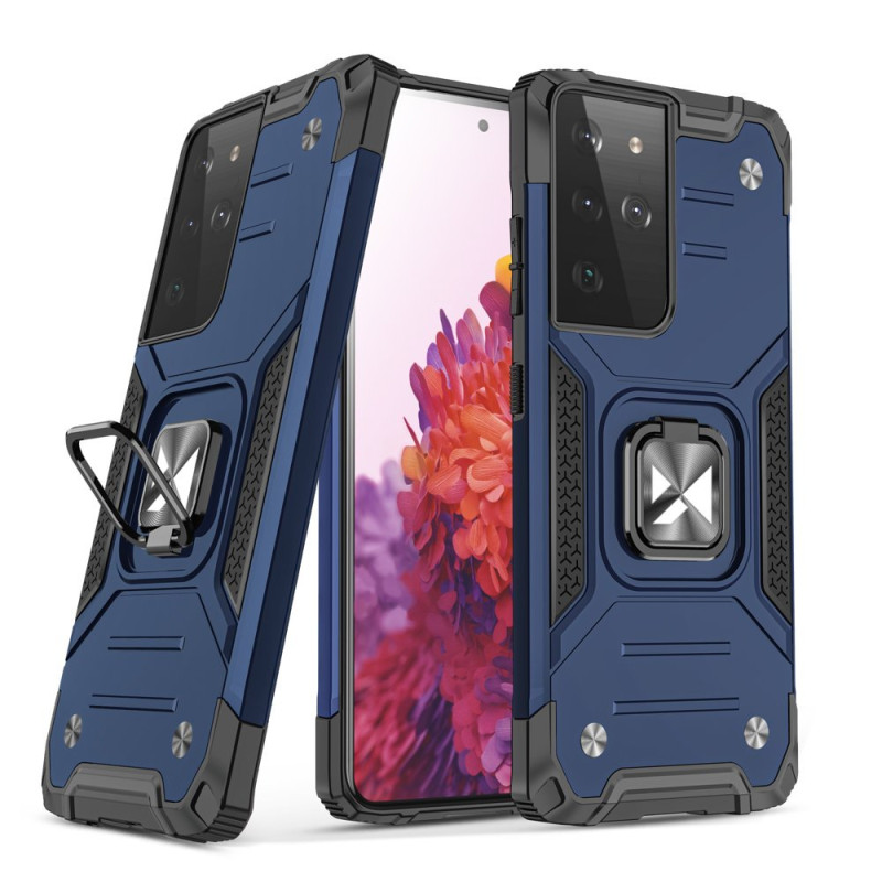 Wozinsky Ring Armor Armored Hybrid Case Cover + Magnetinis laikiklis, skirtas Samsung Galaxy S22 Ultra Blue