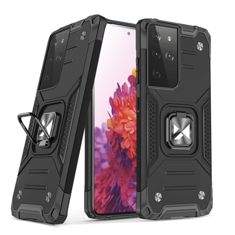 Wozinsky Ring Armor Armored Hybrid Case Cover + Magnetinis laikiklis, skirtas Samsung Galaxy S22 Ultra Black