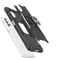 Wozinsky Ring Armor šarvuotas hibridinis korpuso dangtelis + magnetinis laikiklis Samsung Galaxy A73 sidabrinis