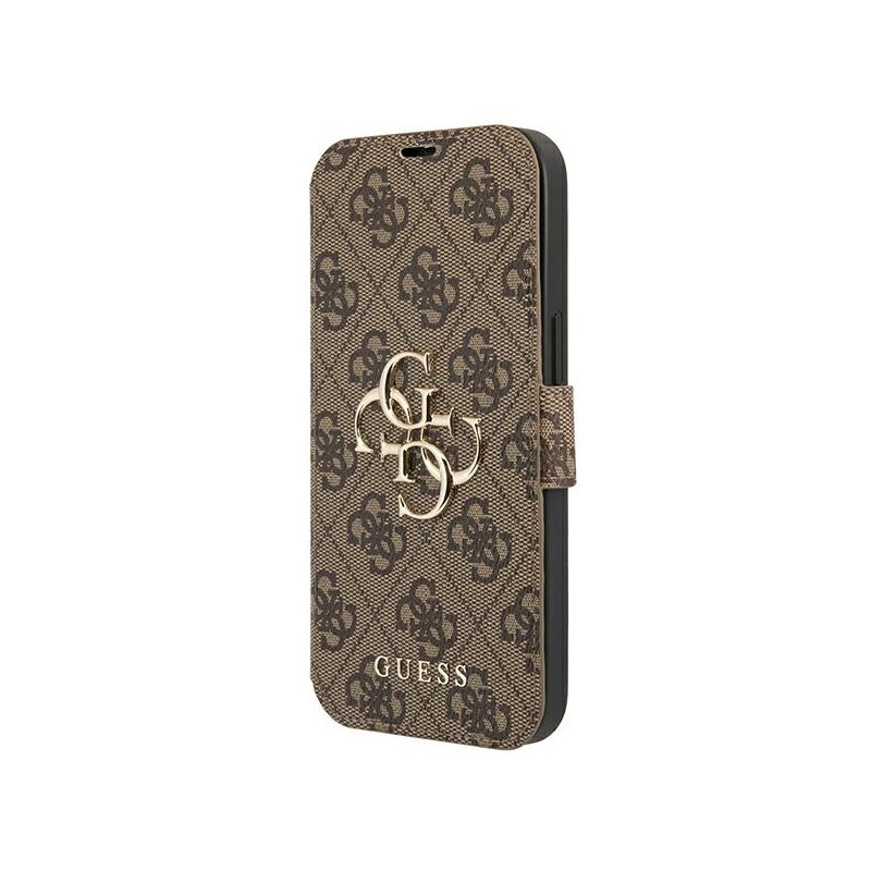 Guess 4G Big Metal Logo dėklas, skirtas iPhone 13 Pro / iPhone 13 - rudas