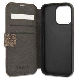 Guess 4G Big Metal Logo dėklas, skirtas iPhone 13 Pro / iPhone 13 - rudas