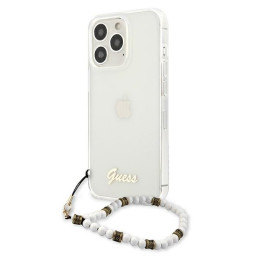 Guess White Pearl dėklas, skirtas iPhone 13 Pro / iPhone 13 - skaidrus