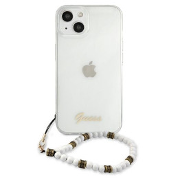 Guess White Pearl dėklas iPhone 13 - skaidrus