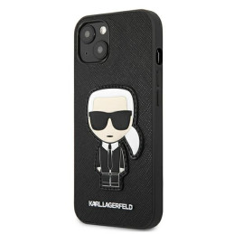 Karl Lagerfeld Saffiano Ikonik Karl& 39 s Patch dėklas iPhone 13 mini - juodas