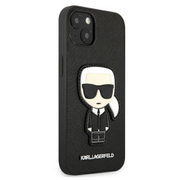Karl Lagerfeld Saffiano Ikonik Karl& 39 s Patch dėklas iPhone 13 mini - juodas