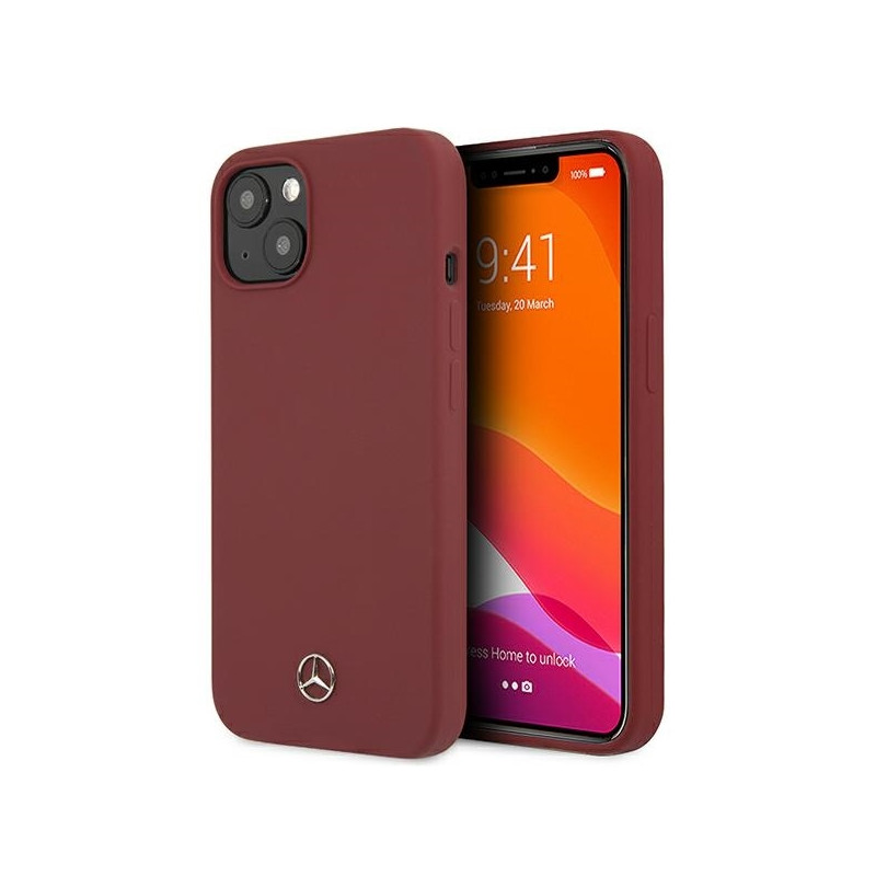Mercedes Silicone Line dėklas iPhone 13 mini - raudonas