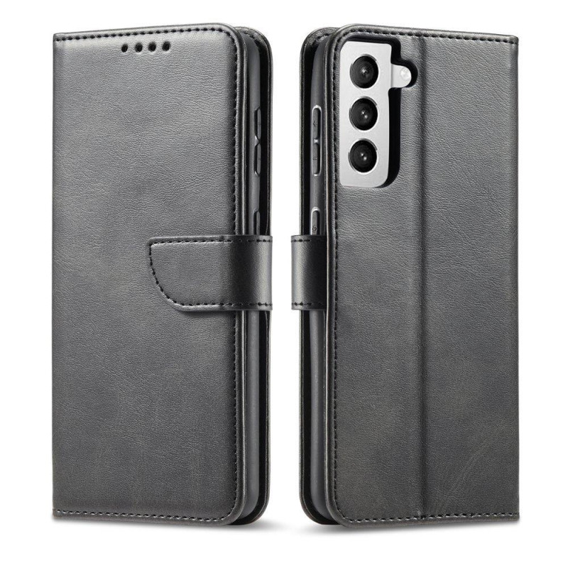 Magnet Case elegantiškas dėklas su atvartu ir stovo funkcija, skirta Samsung Galaxy S22 Ultra black
