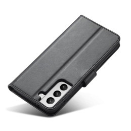 Magnet Case elegantiškas dėklas su atvartu ir stovo funkcija, skirta Samsung Galaxy S22 Ultra black