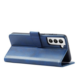 Magnet Case elegantiškas dėklas su atvartu ir stovo funkcija, skirta Samsung Galaxy S22+ (S22 Plus) mėlyna