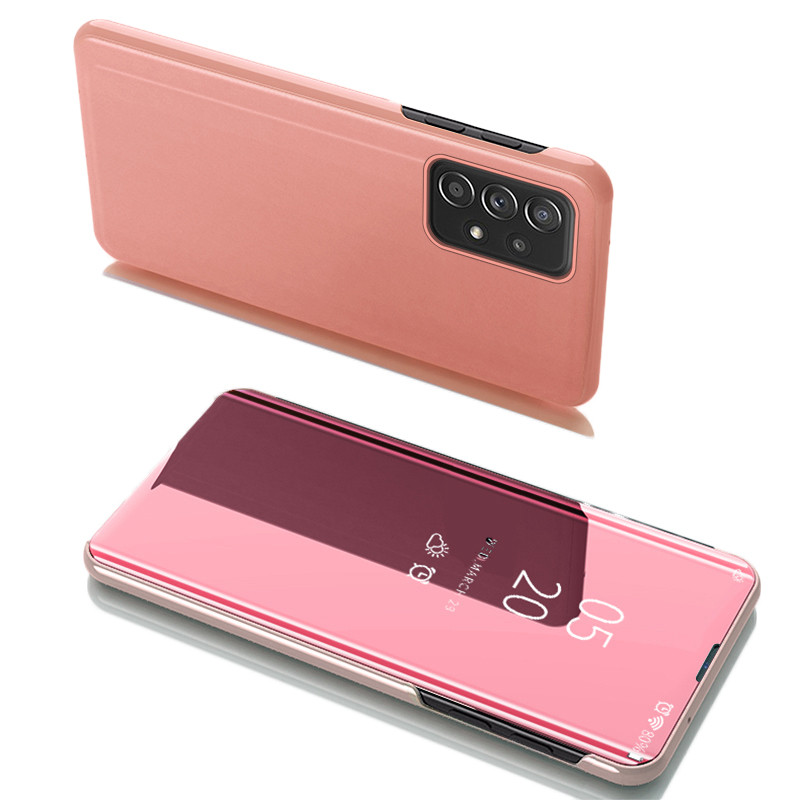 Clear View Case atverčiamas dangtelis, skirtas Samsung Galaxy A53 5G rožinis
