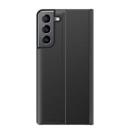 Naujas Sleep Case dangtelis su atvartu ir stovo funkcija, skirta Samsung Galaxy S22+ (S22 Plus) juoda