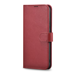 iCarer Haitang odinis piniginės dėklas Odinis dėklas, skirtas Samsung Galaxy S22+ (S22 Plus) piniginės dangtelis raudona...